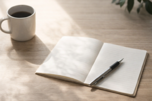 FP相談を使わずにお金の不安を整理するためのノートとペン